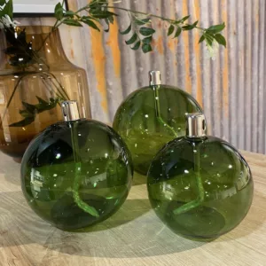 Lampes à huile verre sphère Vertes
