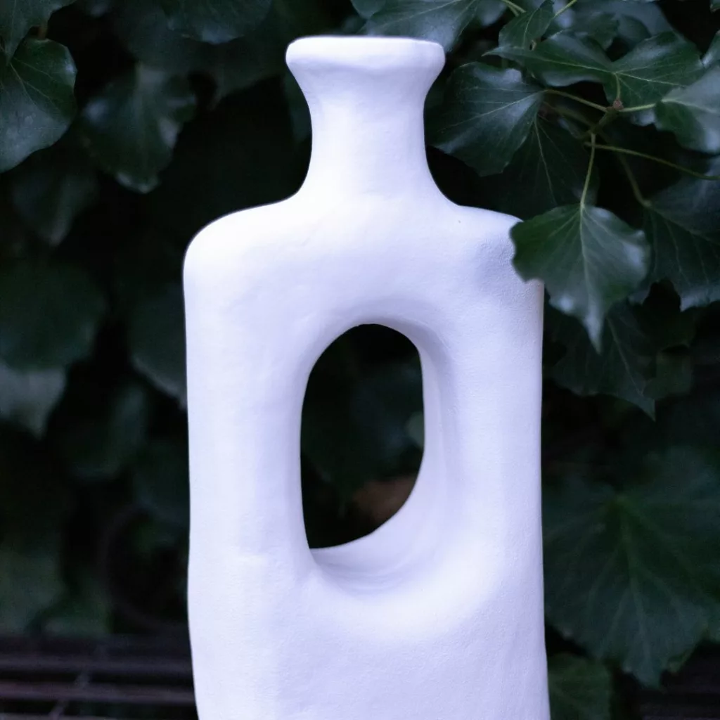 Vase poterie brute blanche