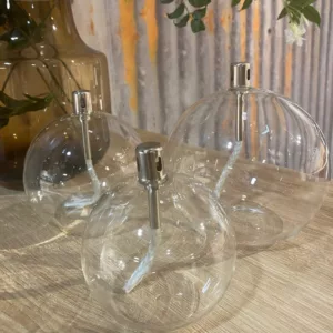 Lampes à huile verre sphère transparentes