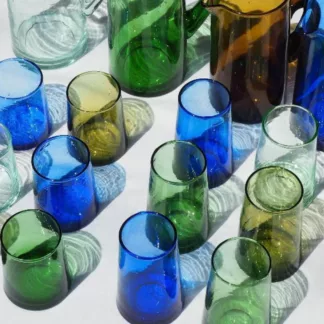 Verre recyclé, verre Beldi soufflé bouche