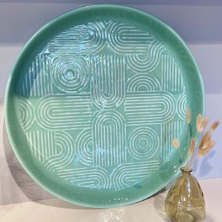 Plateau émaillé Molitor vert céladon