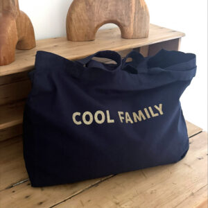 Grand cabas bleu navy Cool famil