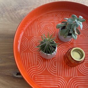 Plateau métal émaillé Molitor Orange