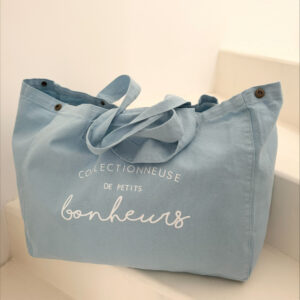 sac cabas bleu pastel