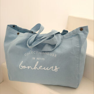 sac cabas bleu pastel