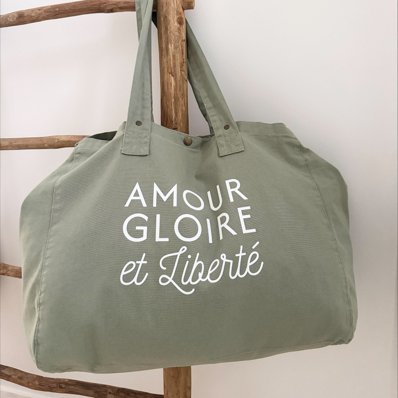 sac cabas vert amande